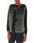 Topshop Faux Fur Vest - Lyst