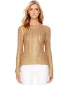 Michael Kors Metallic Cable Knit Sweater - Lyst