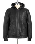 Vince Camuto Leather Bomber Jacket - Lyst