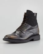 7 For All Mankind Sanford Camoleather Boot Black - Lyst