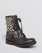 Ash Lace Up Moto Boots Ryanna Studded - Lyst