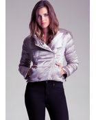 Bebe Packable Hooded Down Jacket - Lyst
