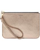 Fossil Metallic Leather Small Zip Pouch - Lyst