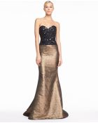 Carolina Herrera Beaded Sweetheart Tweed Gown - Lyst