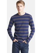 Junya Watanabe Stripe Jersey Cotton Long Sleeve Tshirt - Lyst