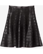 Hervé Léger Foil Bandage Flare Skirt - Lyst