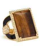 Rachel Zoe Tigers Eye Square Ring - Lyst