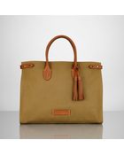 Ralph Lauren Canvasleather Tassel Tote - Lyst