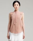 Chloé Sleeveless Silk Crepe De Chine Blouse - Lyst