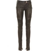 Balmain Black Leather Biker Pants - Lyst