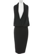 Victoria Beckham Fitted Draped Dress - Lyst