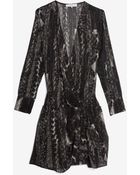 IRO Printed Silk Pleated Wrap Dress - Lyst
