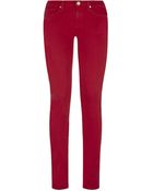 Juicy Couture Leather Stripe Skinny Jean - Lyst