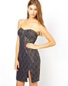 Aryn K. Strapless Jacquard Party Dress - Lyst