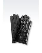 Emporio Armani Gloves in Crocodile Print Leather - Lyst