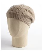 Portolano Nile Brown Cable Knit Cashmere Beret - Lyst