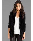 Graham & Spencer Rabbit Fur Coat in Black - Lyst