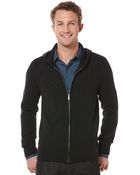 Perry Ellis Full Zip with Hood Sweater - Lyst