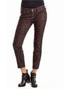 Free People Cheetah Flocked Skinny Jeans - Lyst