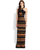 M Missoni Zigzag Halter Maxi Dress - Lyst
