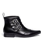Underground Blitz Buckled Leather Ankle Boots - Lyst