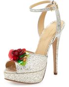 Charlotte Olympia Sabrina Platform Sandal Silver - Lyst