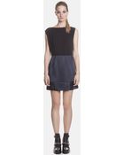 Sandro Reservee Pleat Detail Mixed Media Dress - Lyst