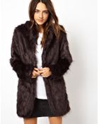 Asos Curve Asos Longline Fur Coat - Lyst