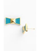 Kate Spade Locked in Bow Stud Earrings - Lyst