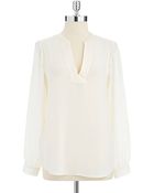 Nydj Matte Shine Long Sleeved Blouse - Lyst