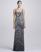 Theia By Don O'neill Decobeaded Scoopneck Gown - Lyst