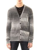 John Varvatos Vneck Ombréknit Cardigan - Lyst