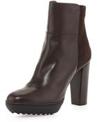 Tod's Suedeback Platform Ankle Boot - Lyst