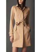 Burberry Long Cotton Gabardine Trench Coat - Lyst