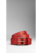 Burberry Notch Detail Leather Belt - Lyst