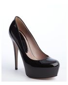 Gucci Black Patent Leather Platform Pumps - Lyst