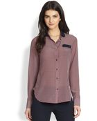 Theory Rogene Silk Cubeprint Shirt - Lyst