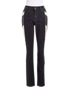 Nydj Faux Leather Accented Jeans - Lyst
