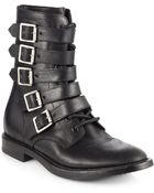 Saint Laurent Ranger Strappy Leather Ankle Boots - Lyst