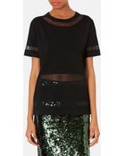 Topshop Sheer Panel Tunic Top - Lyst