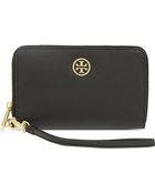 Tory Burch Robinson Saffiano Leather Wallet - Lyst