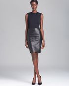 Vince Dress Leather and Silk - Lyst