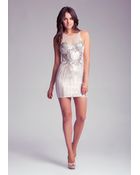 Bebe Sequin Embellished Dress - Lyst