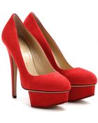 Charlotte Olympia Dolly Suede Platform Pumps - Lyst