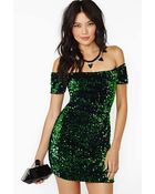 Nasty Gal Motel Debbie Sequin Dress - Green - Lyst