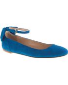 J.Crew Suede Anklestrap Ballet Flats - Lyst
