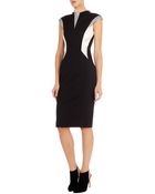 Karen Millen Graphic Color Block Dress - Lyst