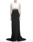 Pamella Roland Sleeveless Beaded Bodice Gown - Lyst
