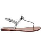 Tory Burch Bryn Leather Crystal Bow Sandal - Lyst