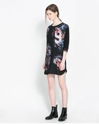 Zara Printed Dress - Lyst